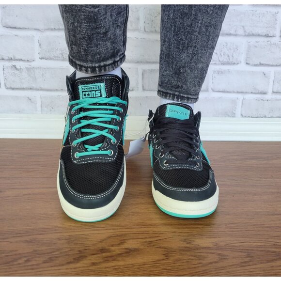 ❤️Converse x Liverpool FC Womens 7 Sneakers Fastbreak Pro Mid Black Teal A12785C - Picture 5 of 14